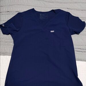 Figs Deep Blue V-Neck Scrub Top